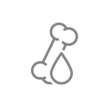 Human bone with drop line icon. Blood donor day symbol. Vector illustration. Stock Illustration