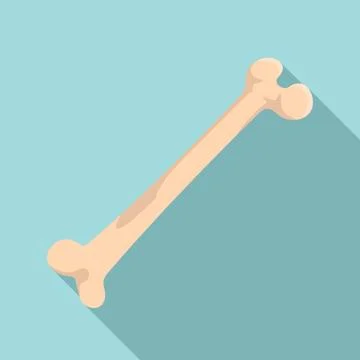 Human bone icon, flat style Stock Illustration