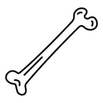 Human bone icon, outline style Stock Illustration