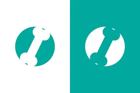 Human bone logo. Chiropractic and orthopedic clinic logo. Stock Illustration