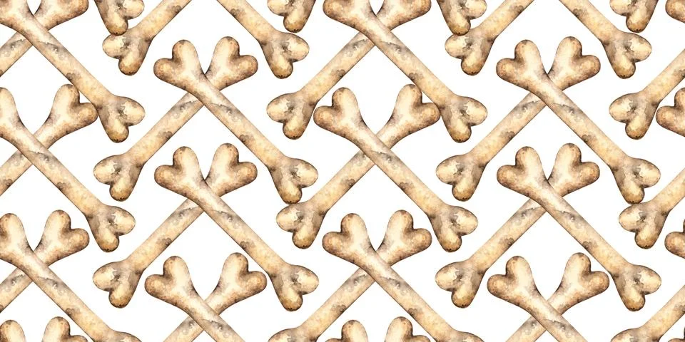 Human bones cross pattern watercolor イラスト素材