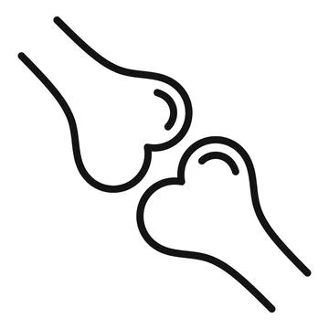 Human bones icon, outline style Stock Illustration