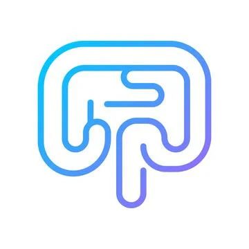 Human bowel pixel perfect gradient linear vector icon Stock Illustration