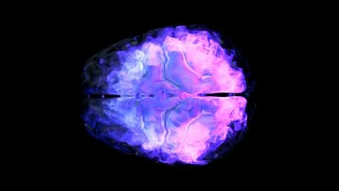 Human brain with abstract vizualisation Illustrazione stock