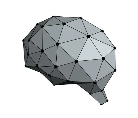 Human brain and artificial intelligence concept, computational photography Stock Illustration
