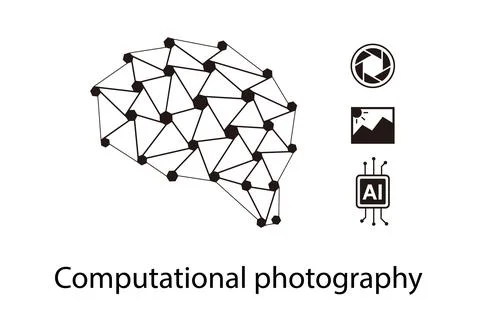 Human brain and artificial intelligence concept, computational photography Stock Illustration