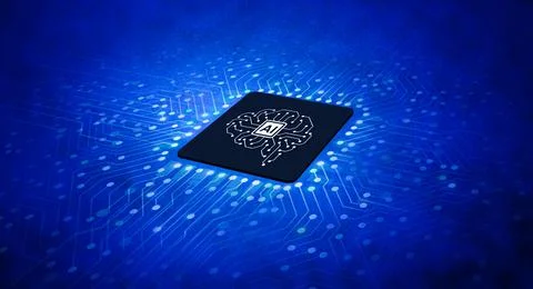 Human brain and artificial intelligence concept Stock-Illustration