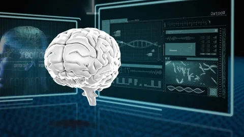 Human brain and binary codes Stock Footage 106261089