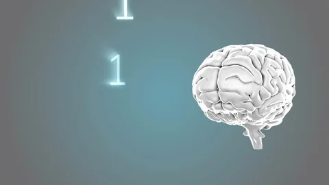 Human brain and binary codes Stock Footage 106263787