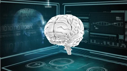 Human brain and binary codes Stock Footage 106271836