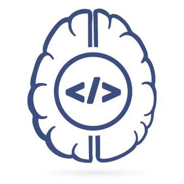 Human brain and html tags inside 스톡 일러스트