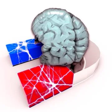 Human Brain and Magnet Ilustración de archivo