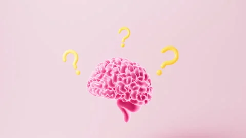 Human brain and marks, questions and creative inspiration concepts, 3d rend.. Stock Footage 308944050