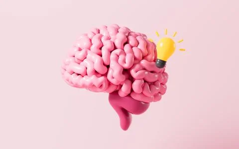 Human brain and marks, questions and creative inspiration concepts, 3d rend.. 库存照片