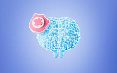 Human brain and molecules, The concept of medical health, 3d rendering. Stock Photos