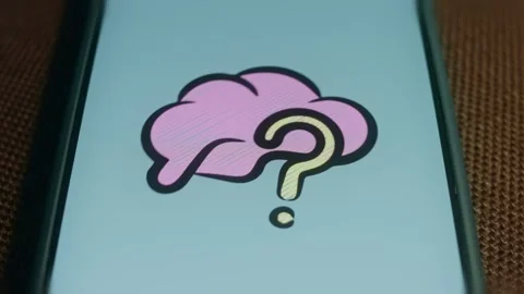 Human brain and question mark, learning concept, presentation Stock Footage 310051993