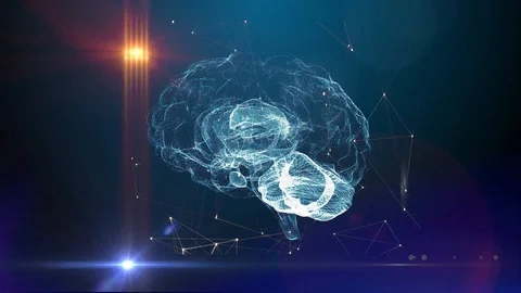 Human brain artificial intelligence cyborg concept Stock Footage 103335701