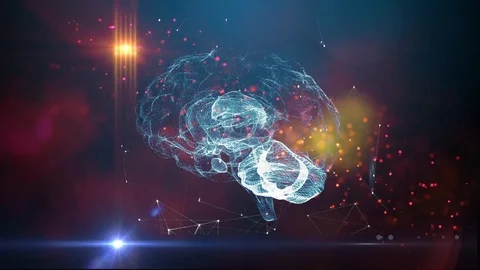 Human brain artificial intelligence neural concept Stock Footage 103336117