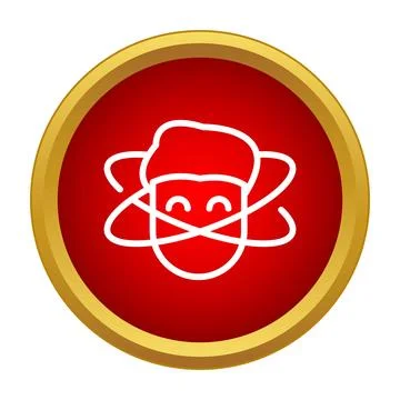 Human brain atom symbol thinking idea icon Illustrazione stock