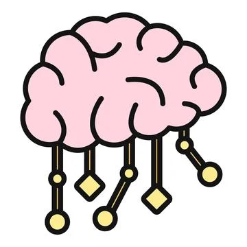 Human brain becoming a neural network technology mind Illustrazione stock