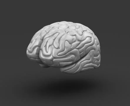 Human brain on black background Stock Illustration