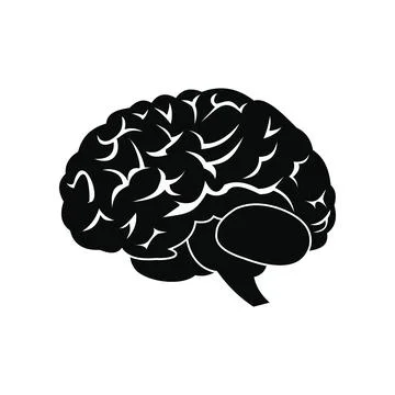 Human brain black icon 库存插图
