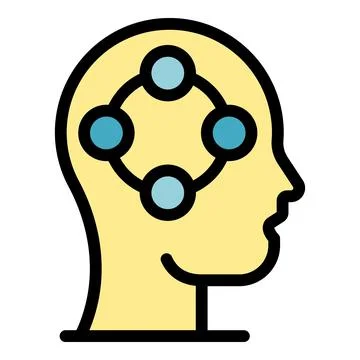 Human brain changes icon color outline vector 스톡 일러스트