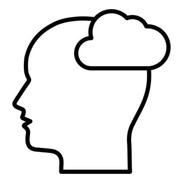 Human, brain, cloud, head, brainstorming cloud icon Stock Illustration