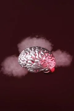 Human brain clouds creative contemporary art 3d rendering Mental health awa.. Stockillustratie