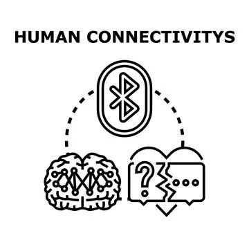 Human brain communication wireless technology concept Stock Illustration