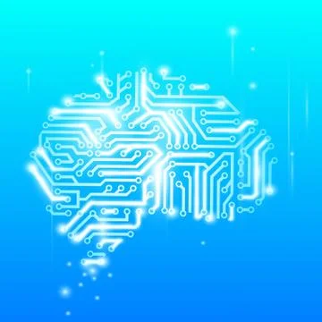 The human brain as a computer chip 스톡 일러스트