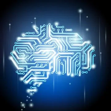 The human brain as a computer chip 스톡 일러스트