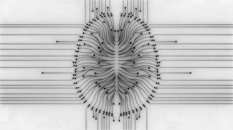 Human brain as computer circuitry Stock Illustration