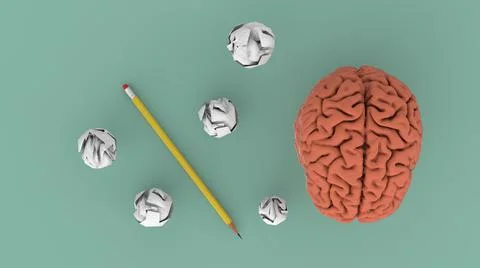 Human brain concept idea 3d image Stock Illustration