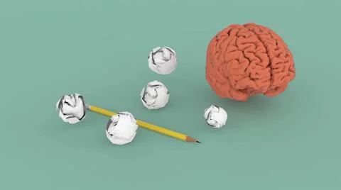 Human brain concept idea 3d image Stock Illustration