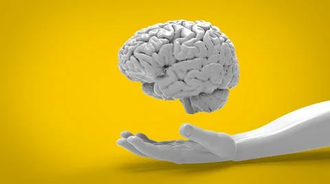 Human brain concept idea 3d image Stock Illustration