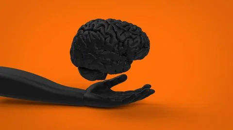 Human brain concept idea 3d image Stock Illustration