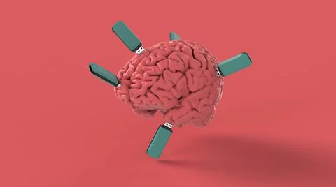 Human brain concept idea 3d image Stock Illustration