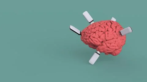 Human brain concept idea 3d image Stock Illustration