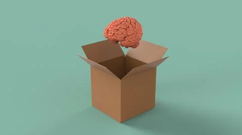 Human brain concept idea 3d image Stock Illustration