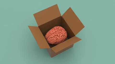 Human brain concept idea 3d image Stock Illustration