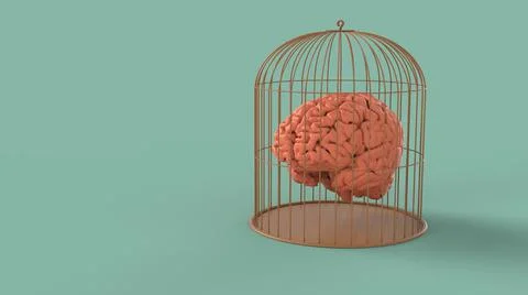Human brain concept idea 3d image Stock Illustration