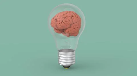 Human brain concept idea 3d image Stock Illustration