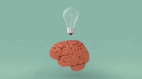Human brain concept idea 3d image Stock Illustration