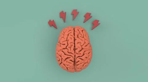Human brain concept idea 3d image Stock Illustration