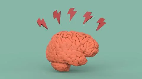 Human brain concept idea 3d image Stock Illustration