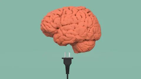 Human brain concept idea 3d image Illustrazione stock