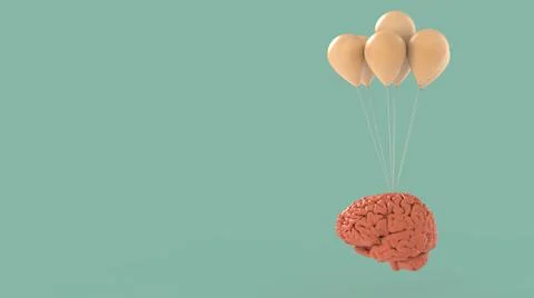 Human brain concept idea 3d image Stock Illustration