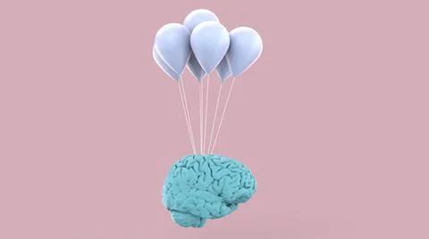 Human brain concept idea 3d image Stock Illustration