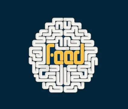 Human brain with conceptual text Stock Illustration